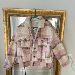 NWT plaid teddy jacket
